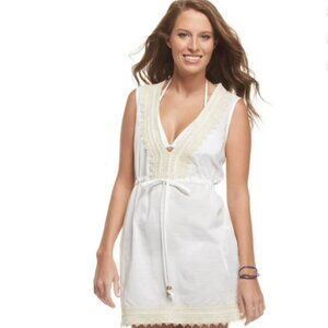 Mud Pie EUC cotton/jute neutral lightweight swim suit coverup size L